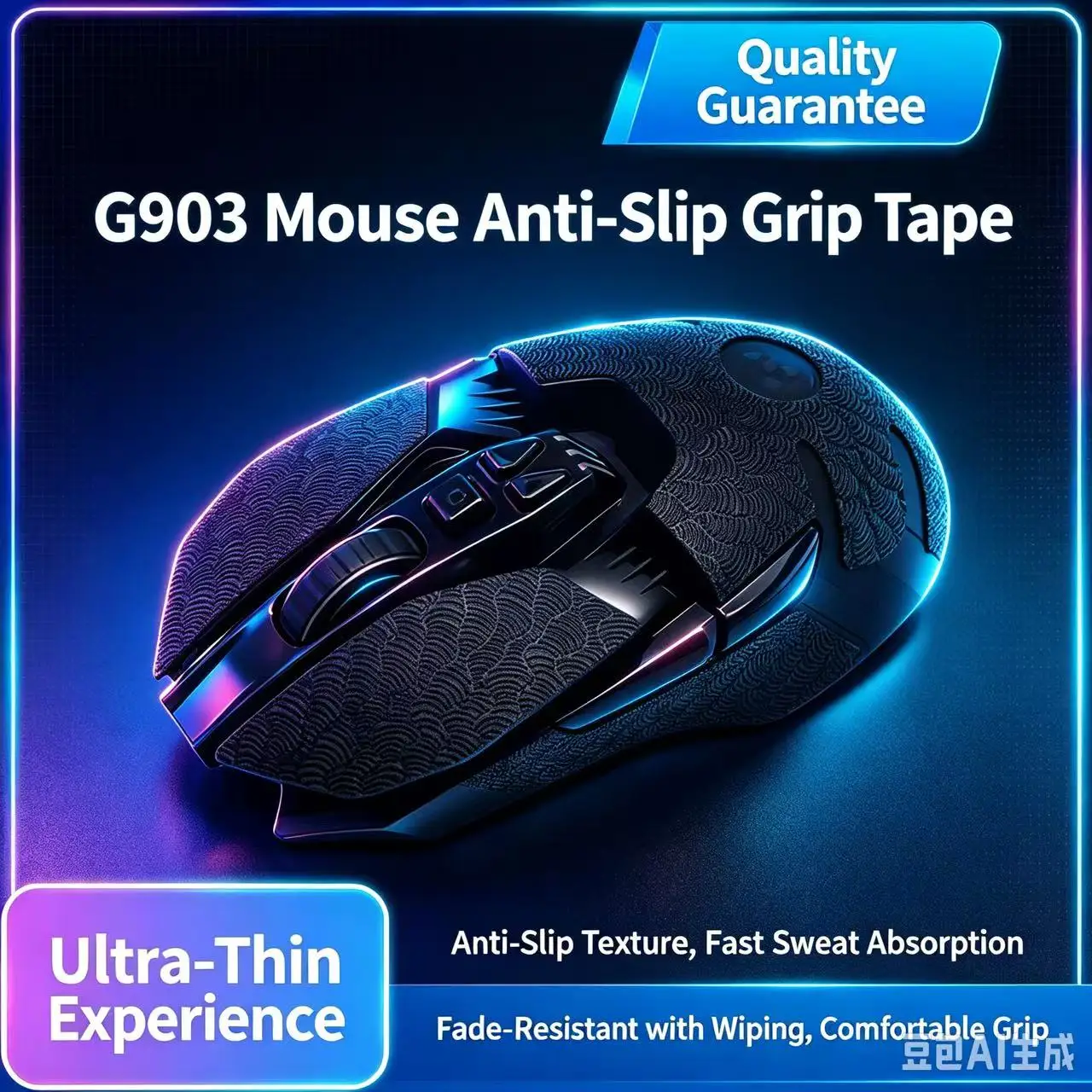 Ultra‑Thin Full‑Cover Mouse Grip Tape For Logitech G903 Hero Sweat‑Absorbing Non‑Slip Side Protective Skin