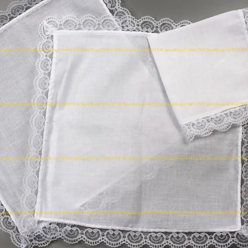 

15-е вечке для хлопкового платка женщины моют кружевную отделку Hankies