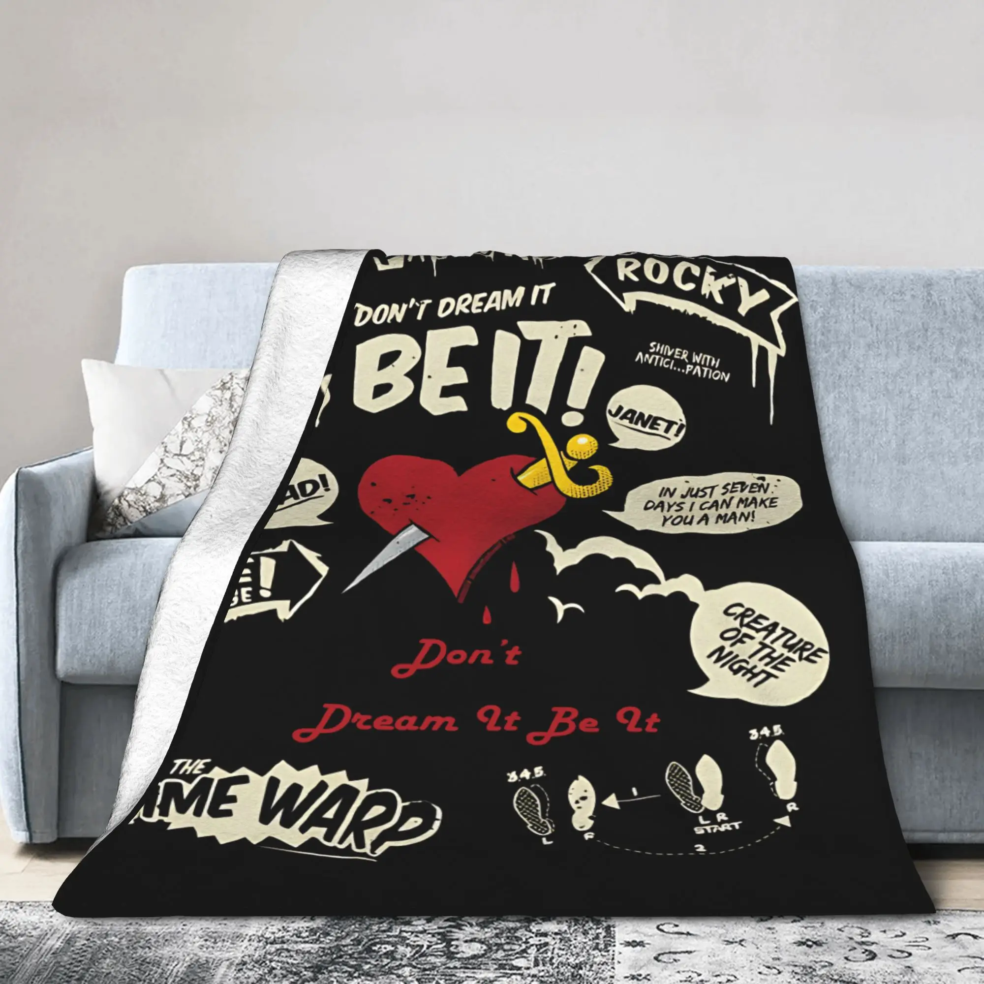 Frank N Furter Horror Movie Blanket Cover The Rocky Horror Picture Show Flannel Throw Blanket Summer Air Conditioning Bedspreads