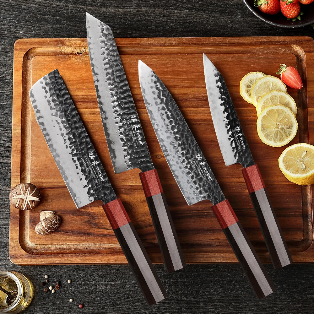 TURWHO Hand Forged Kitchen Knives 3 Layers Composite Steel Japanese Chef Knife Kiritsuke Nakiri Utility Kitchen Accessories