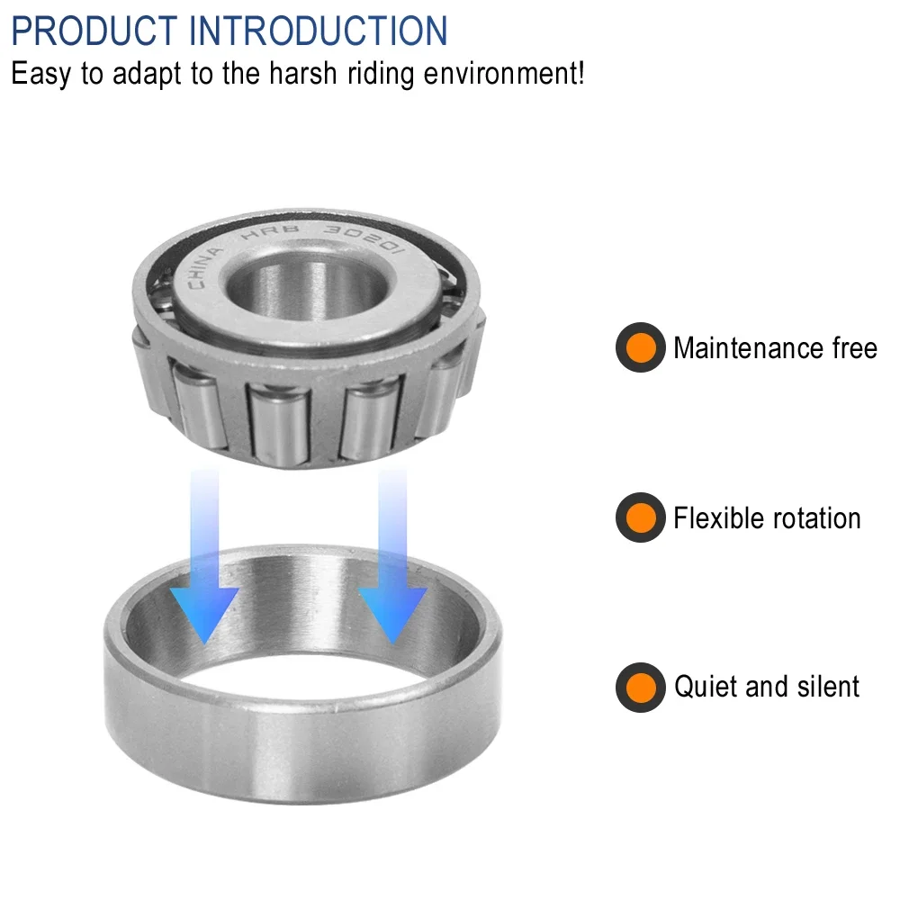 for Kaabo Wolf Warrior 11 Bearings 30202 /30201 Rotating Head Rotate Bearing Tapered Needle Roller Bearing Electric Scooter Part