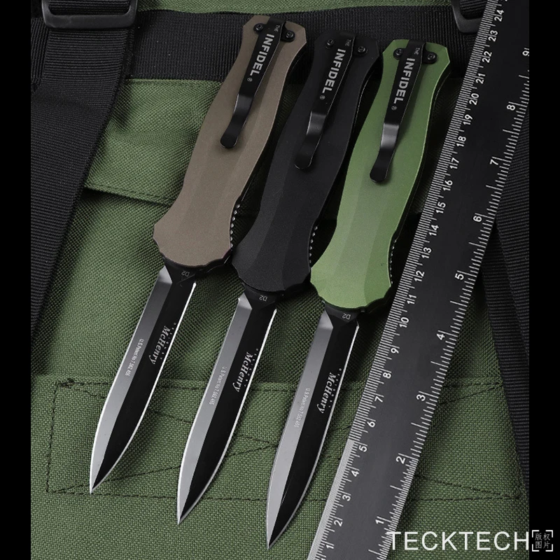 Best Version 3300 INFIDEL KNIFE 3300BK Tech Tactical Pocket Knife D2 Blade CNC T6 Aluminium Handle EDC Combat Pocketknife