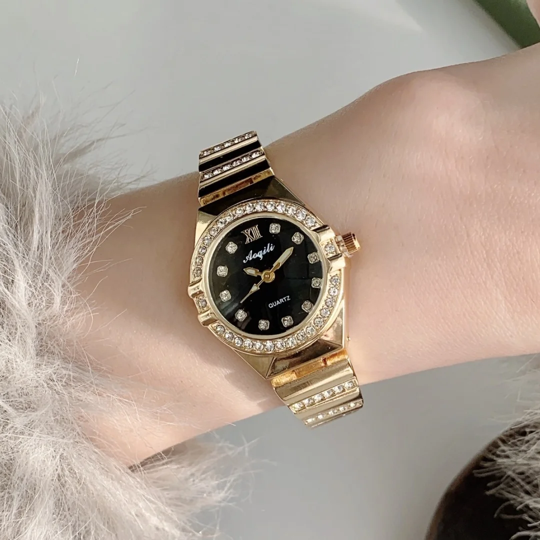 Золотые часы-браслет для женщин, роскошные женские наручные часы с маленьким циферблатом, элегантные кварцевые женские часы, модный подарок, reloj mujer