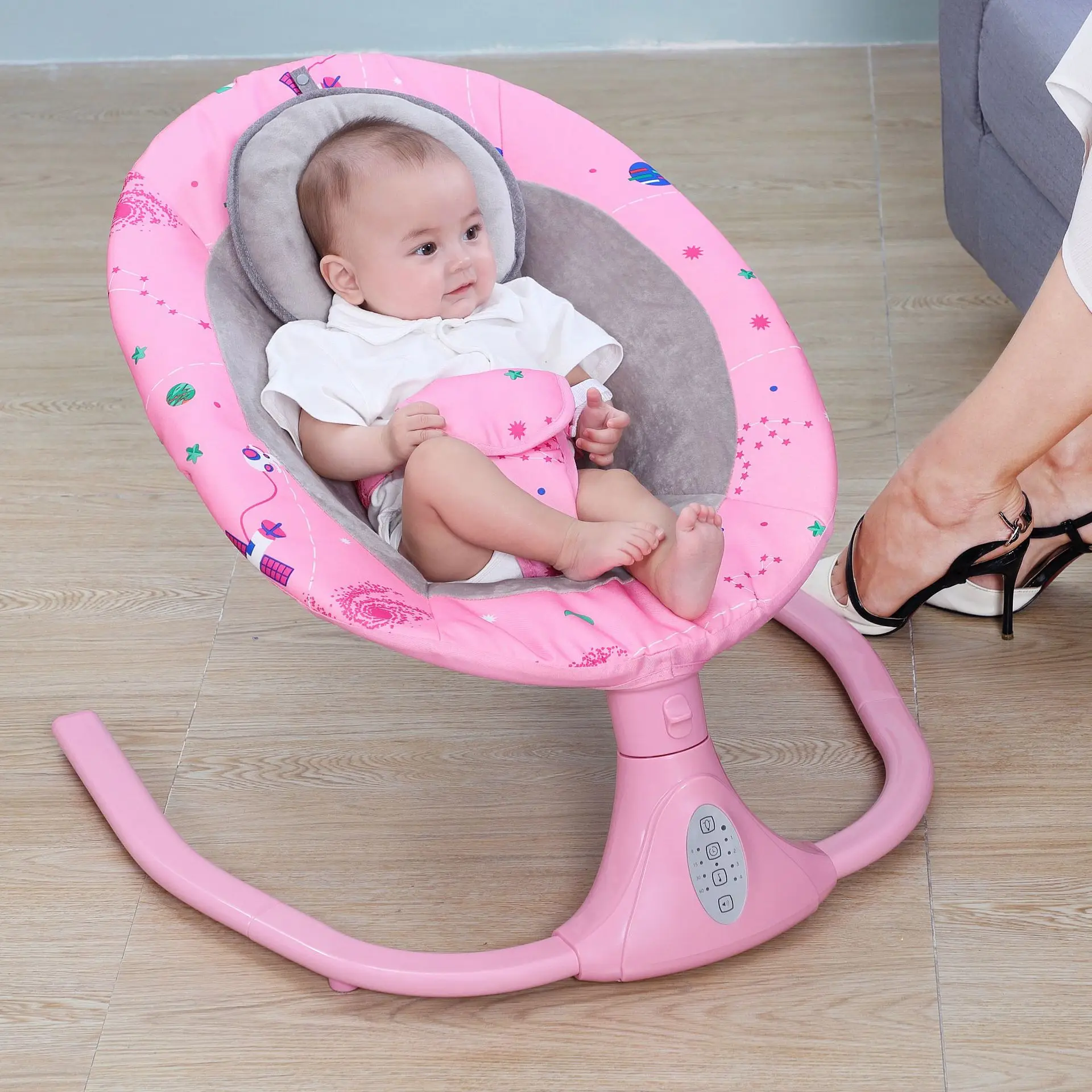 Electric Baby Rocking Chair Washable BT Infant Rocking Swing Dining Baby Cradle Babies Swing Chair Electric Baby Couch