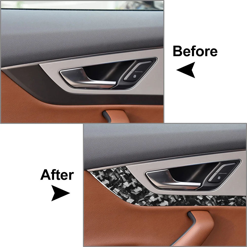 4Pcs Car Inner Door Puller Handle Panel Cover Trim For Audi Q7 SQ7 4M 2016-2019