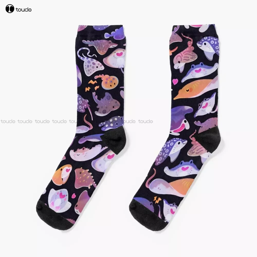 Ray Day 1 Pikaole, Ray, Fish, Marine Life, Ocean, Stingray Socks Personalized Custom Unisex Adult Teen Youth Socks Custom Gift