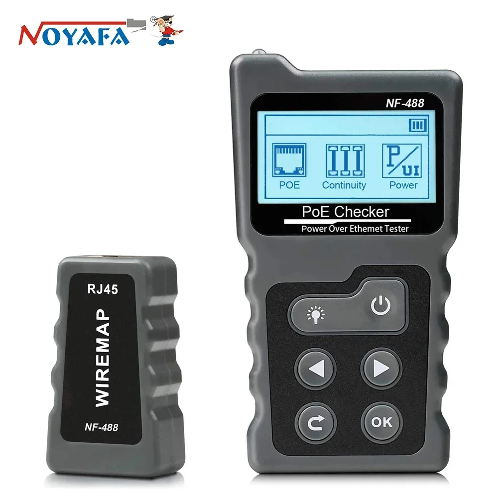 NOYAFA NF-488 PoE Tester LCD Network Cable Tracker Voltage Polarity Loopback