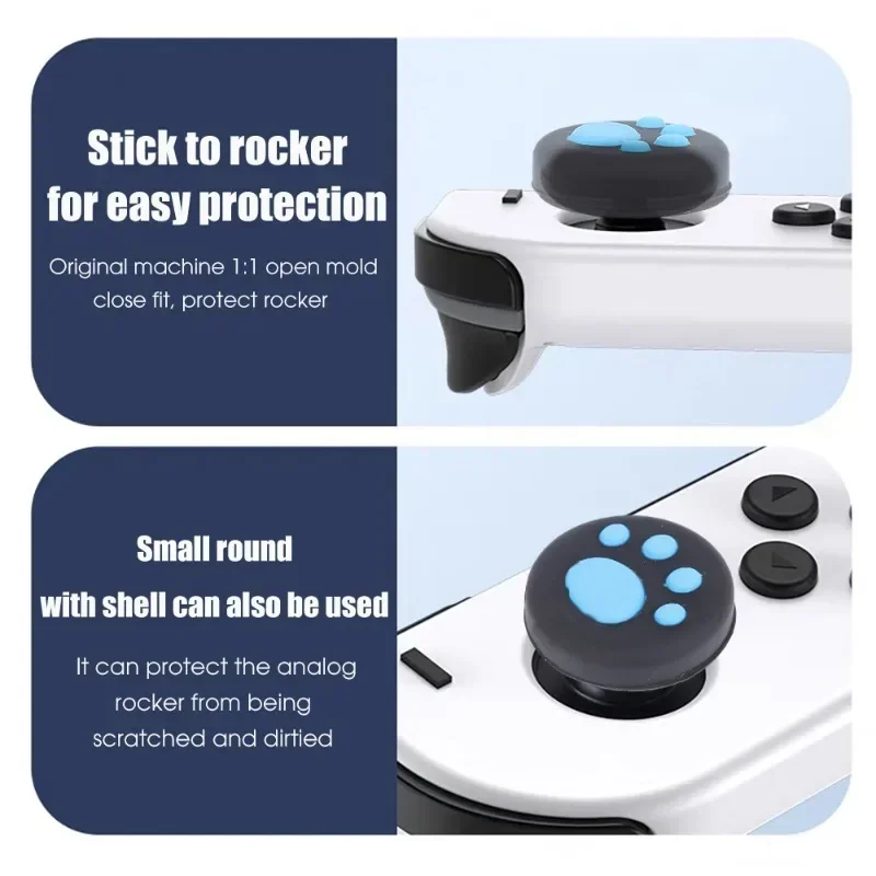 1/3 pares de tapas de agarre para pulgar, Protector de Joystick para consola de juegos para controlador Switch/Switch Lite, cubierta de pata de gato de silicona suave