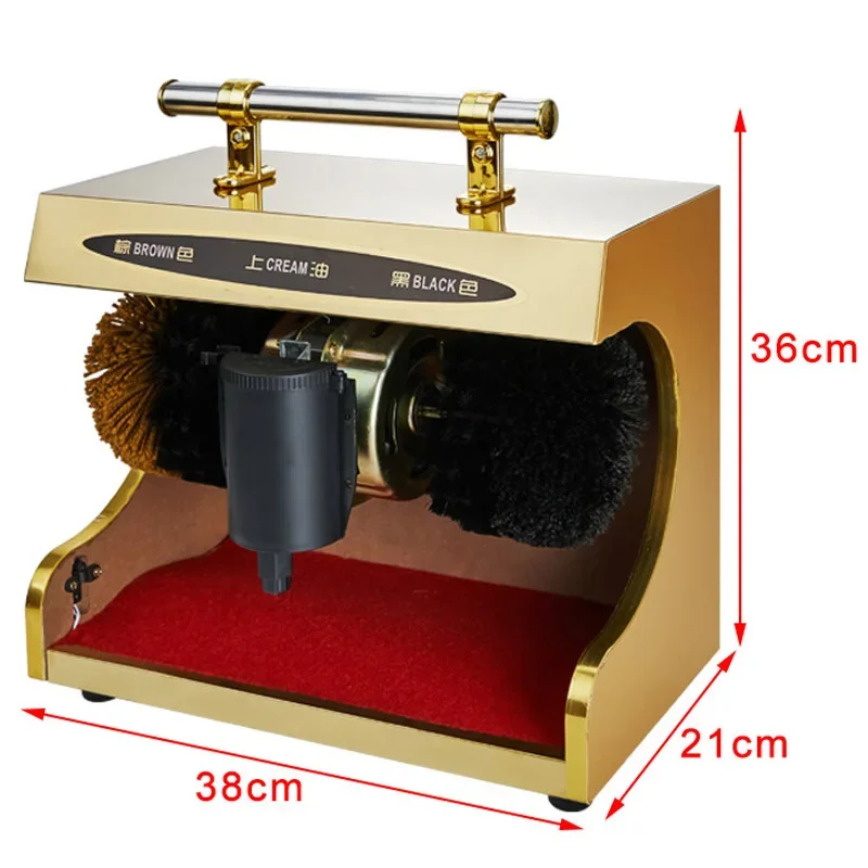 Automatic Shoe-Cleaning Machine Dust Removal, Oil Application, and Polishing with Dual-Bristle Brushes (Soft and Hard)
