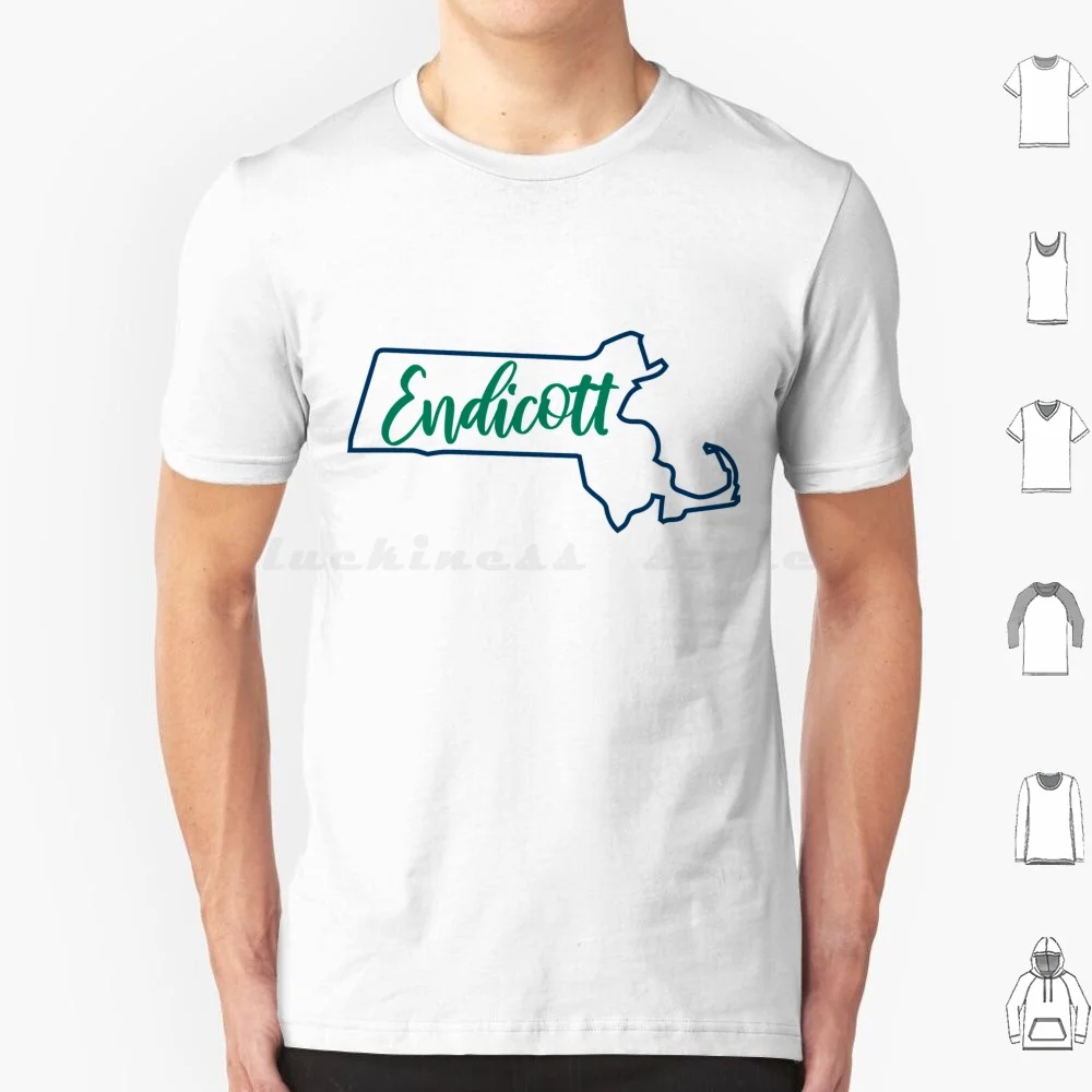 Endicott Ma Outline T Shirt Cotton Men Women DIY Print Endicott Endicott College Gulls Massachusetts Ma