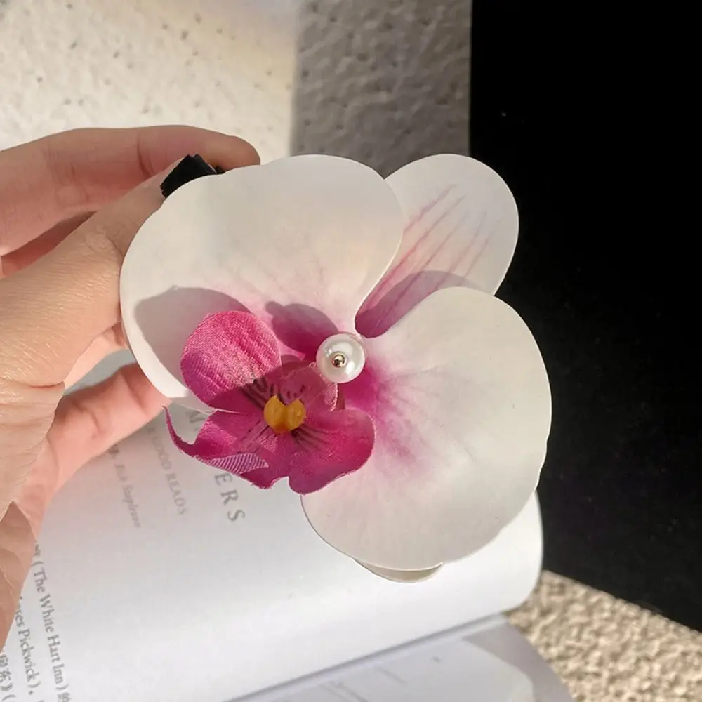 Pink Orchid Flower Hair Clip Hair Accessories Headdress Sweet Hairpin Side Barrettes Hair Ornament Bohemia Barrette Photograph