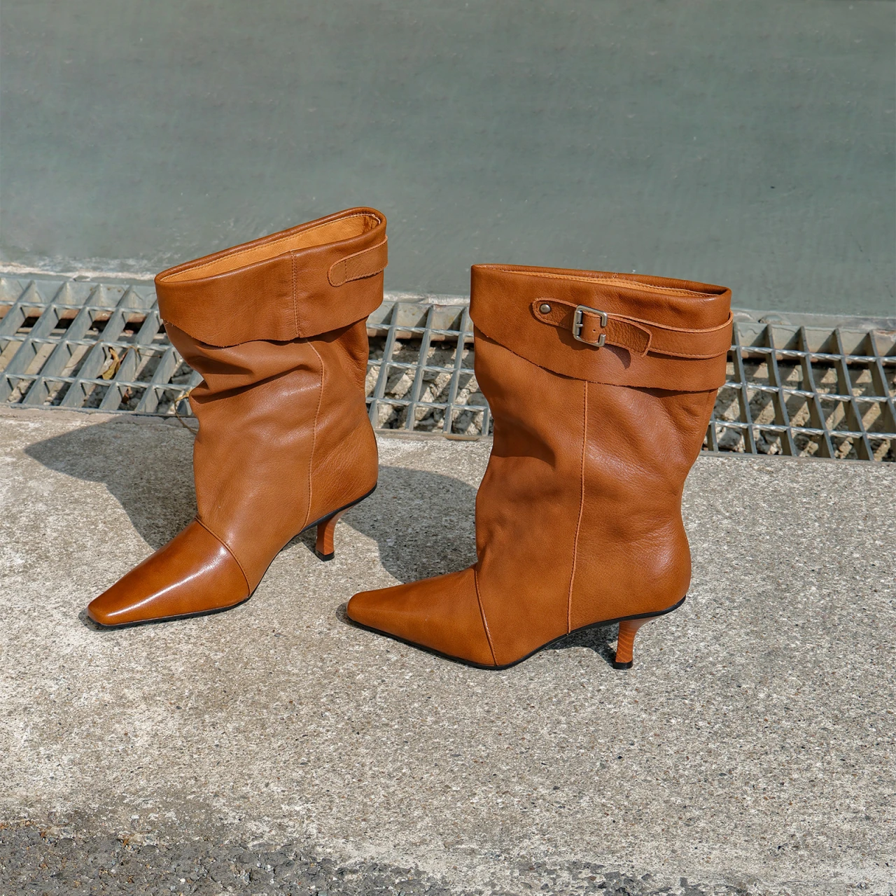 Spitze Stiefeletten für Damen, Sexy High Heels, Elegante Lederschuhe, Designer-Pumps, Chelsea-Stiefel, Neue Pumps Mujer Botas – Detail 6