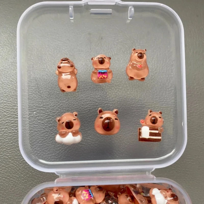 100 قطعة منمنمات كابيبارا الصغيرة ، تماثيل صغيرة على شكل حيوانات حديقة خرافية مكتب منزلي زخرفة منظر طبيعي صغير لتقوم بها بنفسك ديكور حرفي