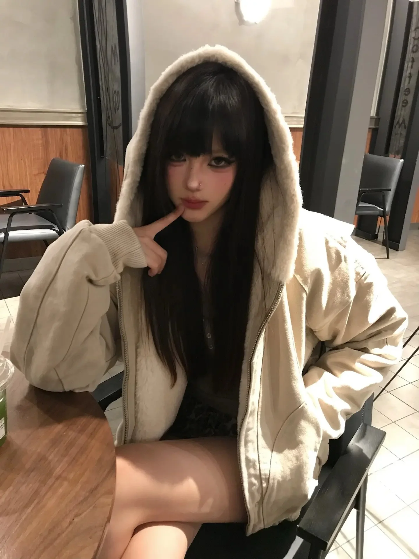 

Американская деконструированная утепленная куртка из овечьего меха и хлопка для мужчин, зимняя теплая модная городская куртка на молнии, повседневное пальто