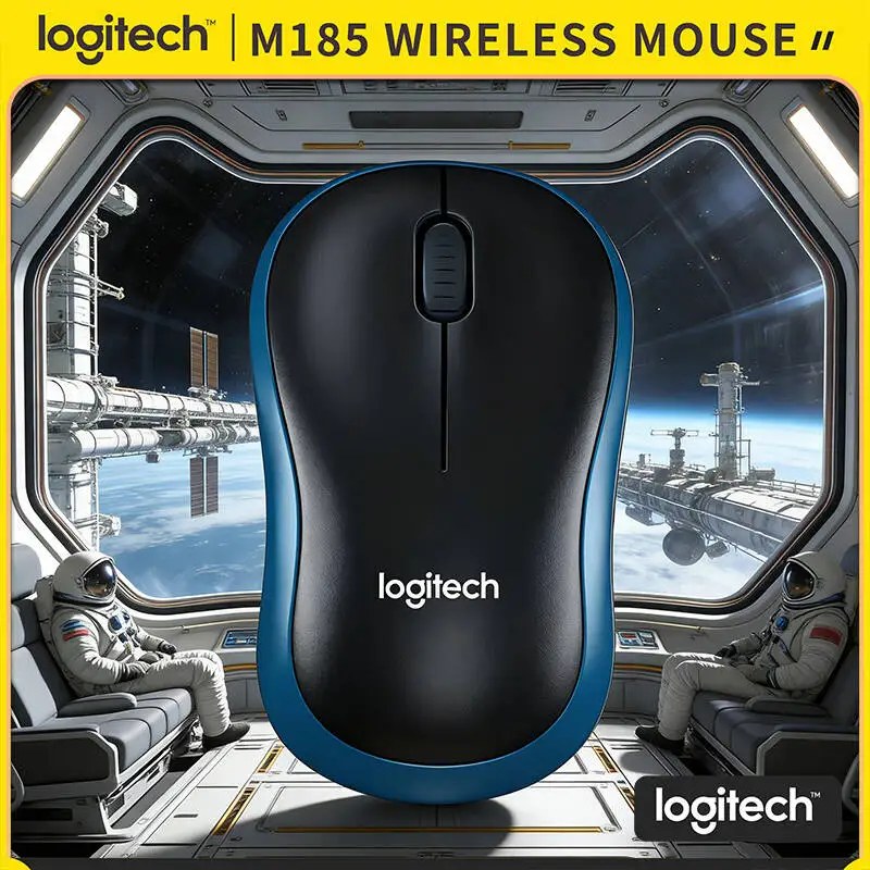 

Беспроводная компактная мышь Logitech M185 с 12-месячным сроком службы батареи, нано-приемником, оптическим сенсором 1000 DPI, удобным захватом, для ноутбуков и настольных ПК