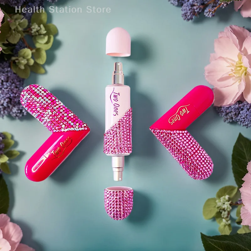 Przenośny 2w1 podróżny flakon na perfumy 5ml+5ml w kształcie serca, atomizer wielokrotnego napełniania, podwójna głowica, mini dozownik zapachów ABS