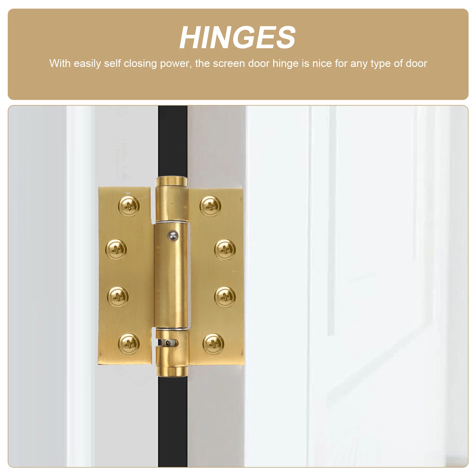 

2pcs Automatic Door Closer Hinges Heavy Duty Self Closing Spring Loaded Hinge For Wooden Screen Door Exterior Interior Garage