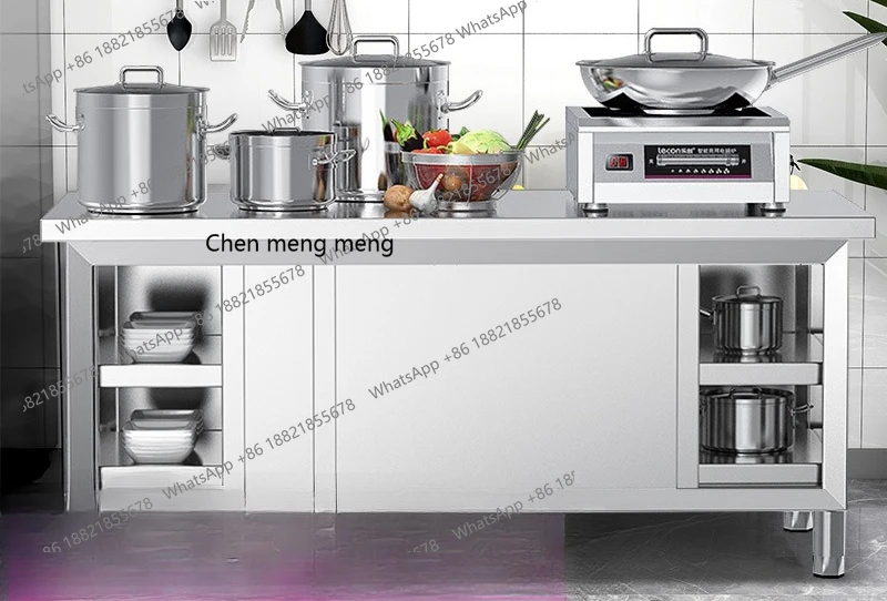 

Commercial Single Slide Door Workbench Kitchen Workbench Stainless Steel Locker