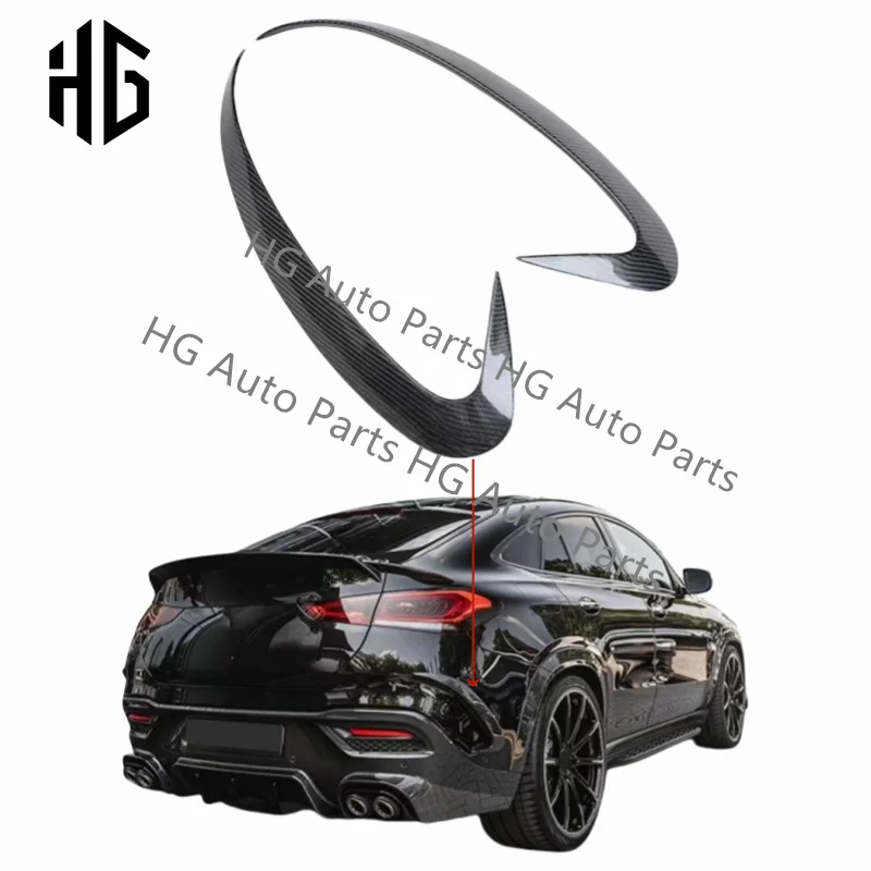 

For Mercedes GLE Coupe W167 Carbon Fiber Rear Bumper Canards Splitter Spoiler Upgrade to B Style Rear Lip Air Vents Car Parts