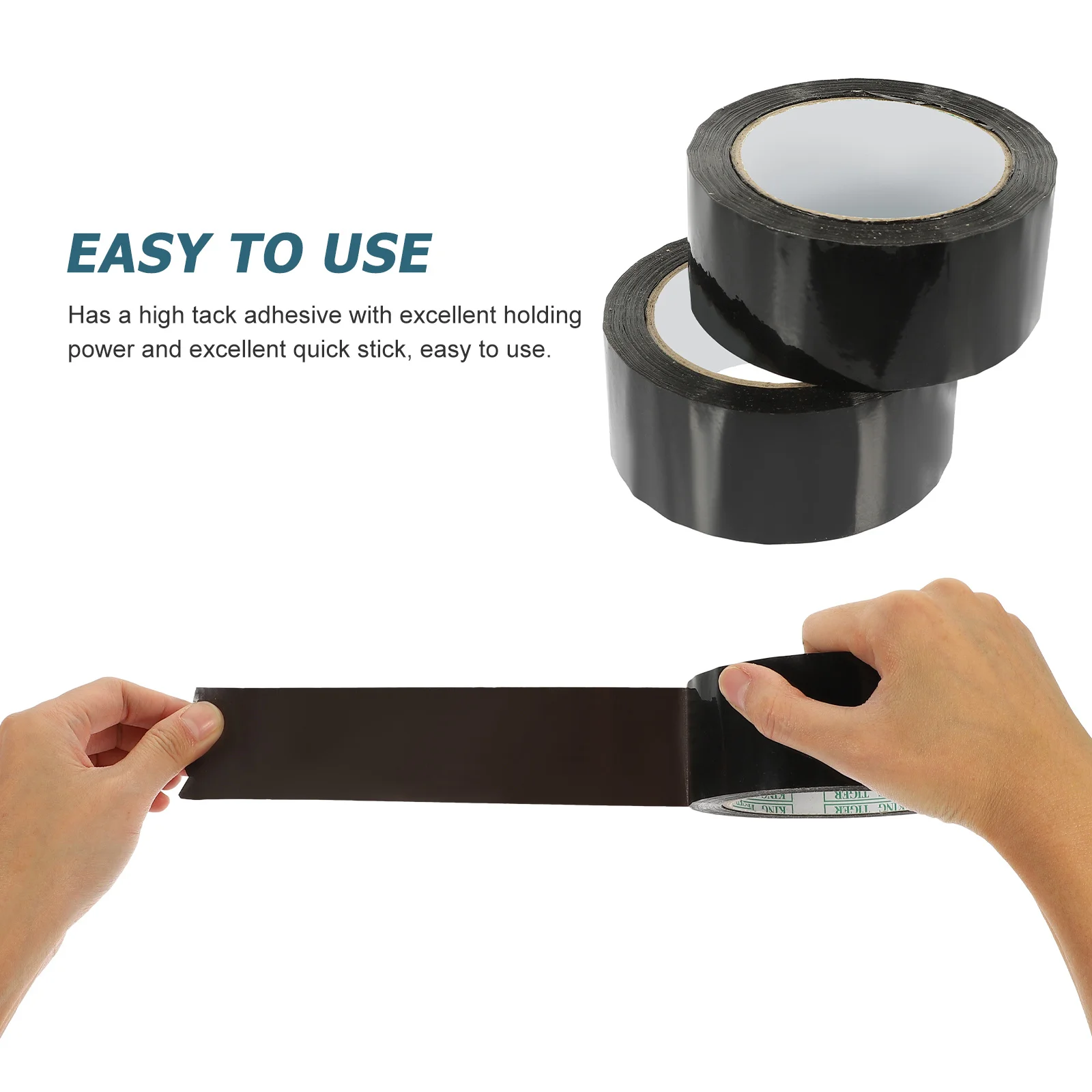 2 لفات شريط تعبئة أسود شديد التحمل لصناديق الورق المقوى الختم الشحن شريط تغليف البريد لفة متعددة الوظائف #4