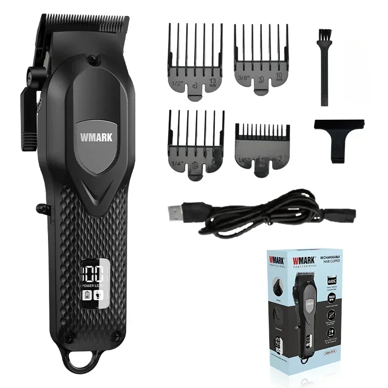 WMARK 7000RPM NG-119 Hairdresser Professional Charging Oil Head Electric Pusher with LED Display Hair Trimmer for Men