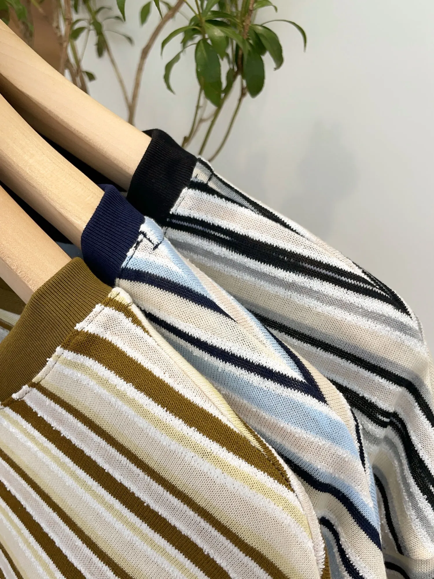 تي شيرت Nok Xiaola الأصلي الكوري Sle فضفاض مناسب مخطط طويل Sve مستدير Ne Base irt الخريف وصل حديثًا تي شيرت نسائي #2