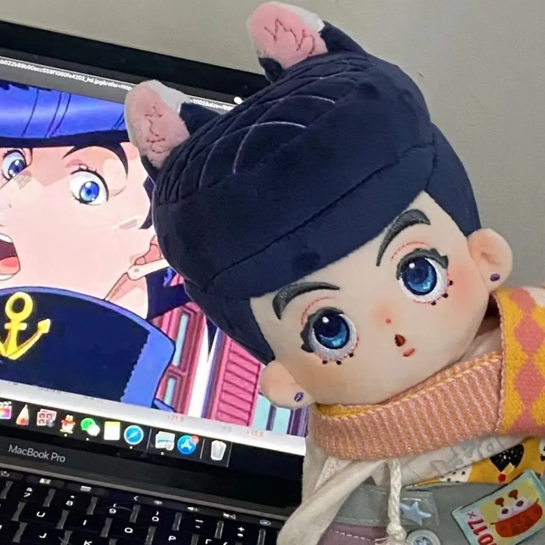 20 cm JoJo's Bizarre Adventure Higashikata Josuke Plushies Figure Soft Plush Cosplay Dress Up Doll Body Ears Kids Xmas Gifts