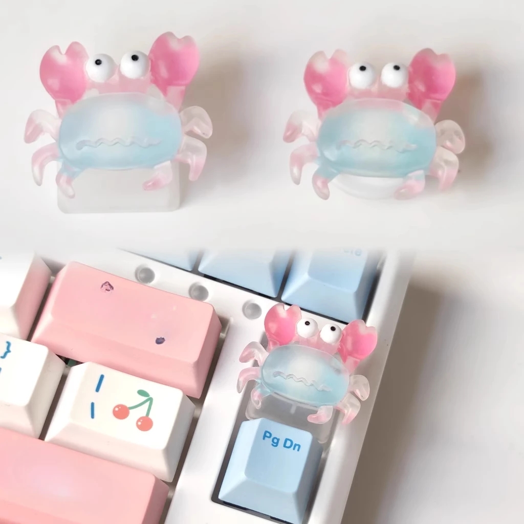 

Handmade cartoon crab square fog transparent mechanical keyboard keycap cross shaft