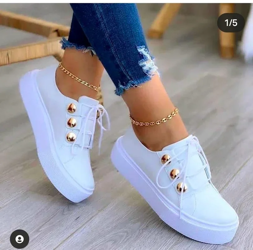 Summer New Women Shoes Fashion Round Toe Platform Shoes Plus Size 42 Casual Sneakers Lace Up Flats Woman Slip on Tennis Shoes