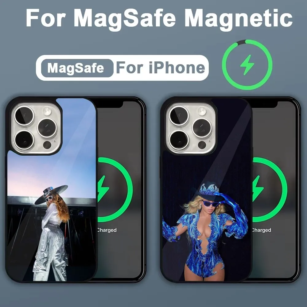 

B-Beyonce COWBOY CARTER Phone Case For iPhone 16,15,14,13,12,11,Plus,Pro,Max,Mini Magsafe Magnetic Wireless Charging