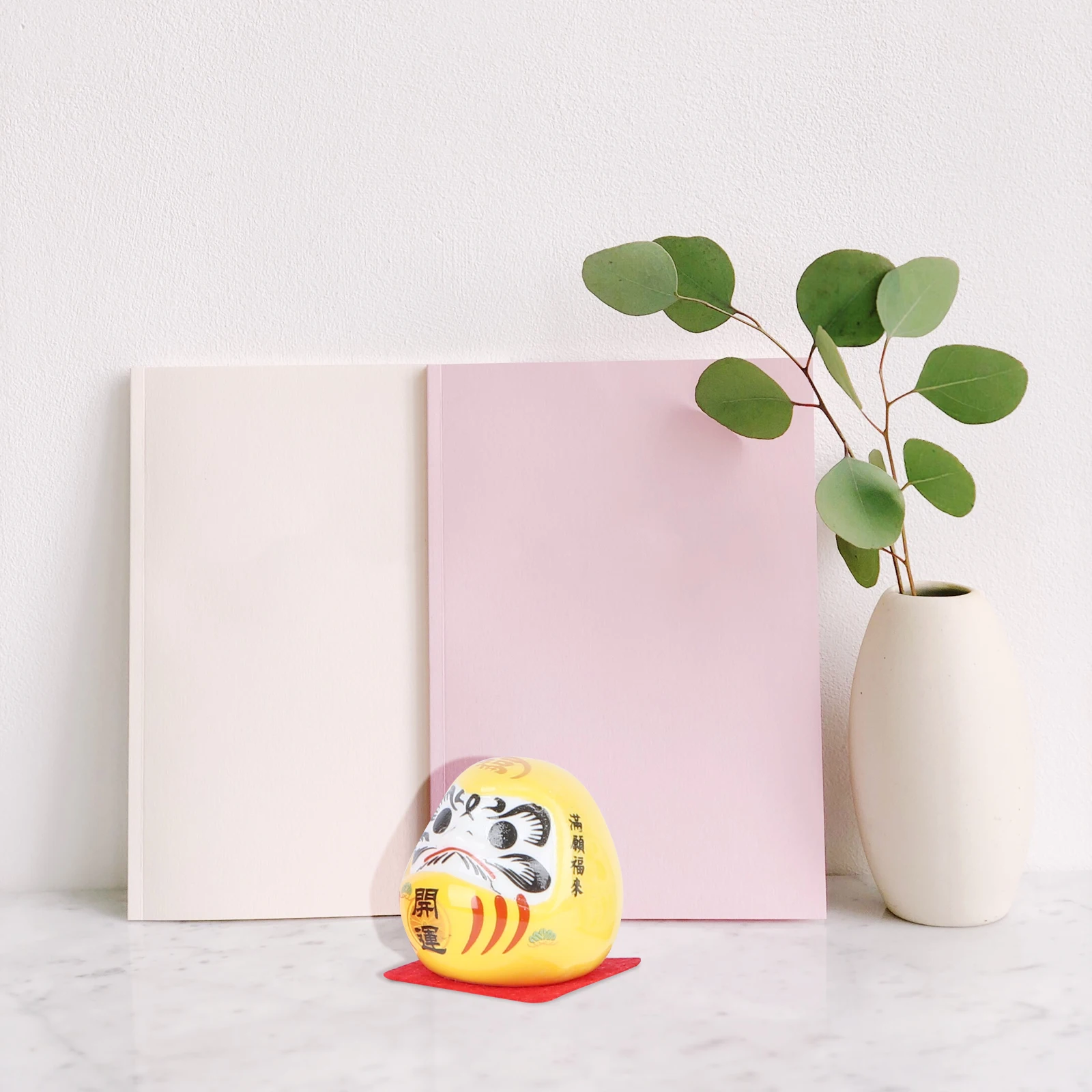 

5Pcs Japanese Dharma Ornament Traditional Ceramic Craft Adornment Decorative Prop for Home Office Kids Room Desktop Assorted