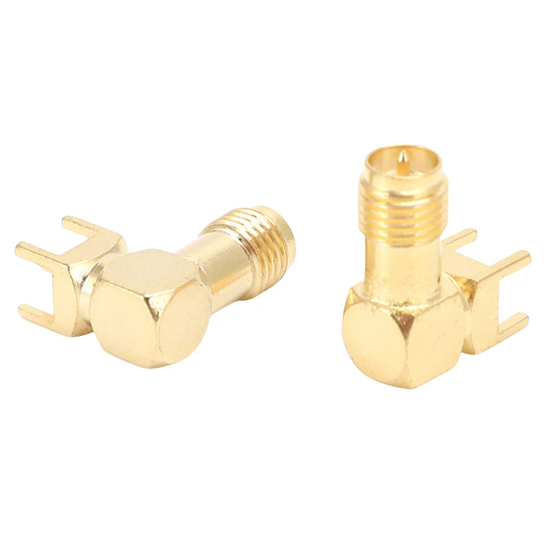 5 Stück SMA-KWE RP-SMA Buchse 4-polig SMA Lötanschluss für Leiterplattenmontage Rechtwinkliger HF-Koaxialadapter – Detail 5