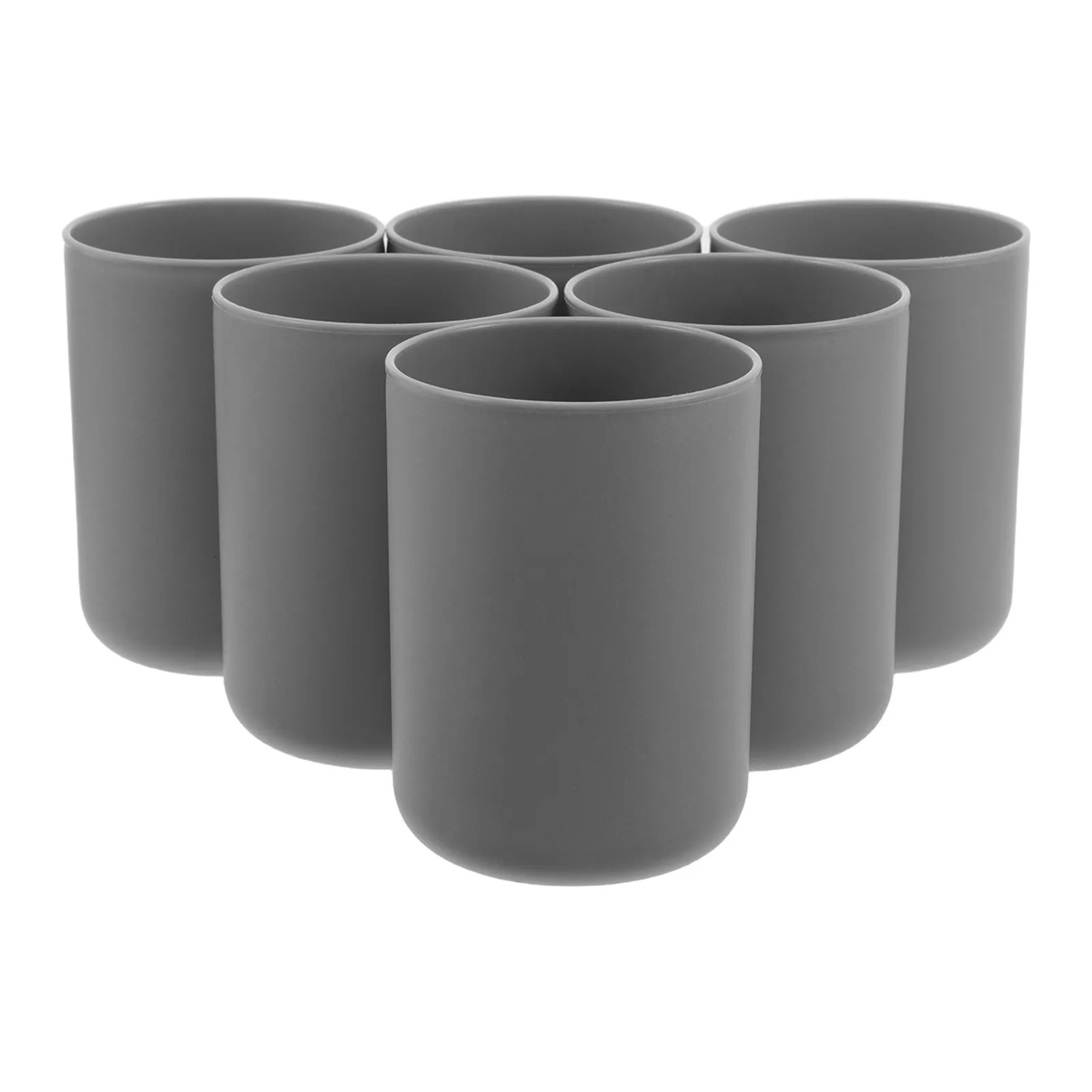 6Pcs Unbreakable Plastic Mouthwash Cups Bathroom Lightweight Toothbrush Holder Wide Mouth Reusable Tumblers for Home Travel