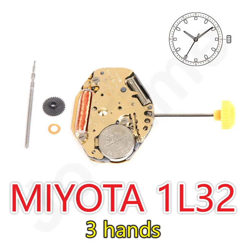 1L32 Movement Japan Miyota 1L32 Movement Quartaz Movement 3 Hands Slim Movement Watch Movement With Stem And Battery