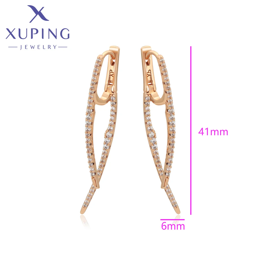 Xuping Jewelry Neu eingetroffene elegante modische Creolen mit goldfarbenen Ohrringen für Damen, Schmuck, Geschenk, X001135378 – Detail 10
