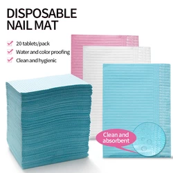 20pcs Nail Art Table Mat Disposable Clean Pads for Nails Waterproof Tablecloths Manicure Tools Accessories Tattoo Nail Table Mat