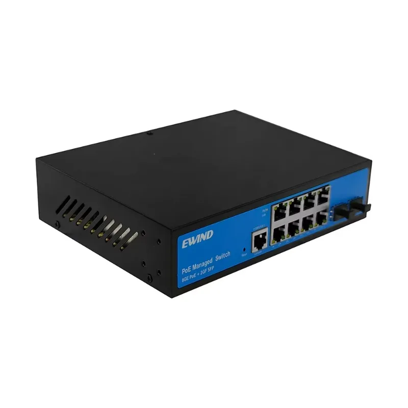 High Quality All Gigabit 8*GE PoE+2*GF SFP Port  L2+ Managed Ethernet Switch for CCTV Security  IP Cameras