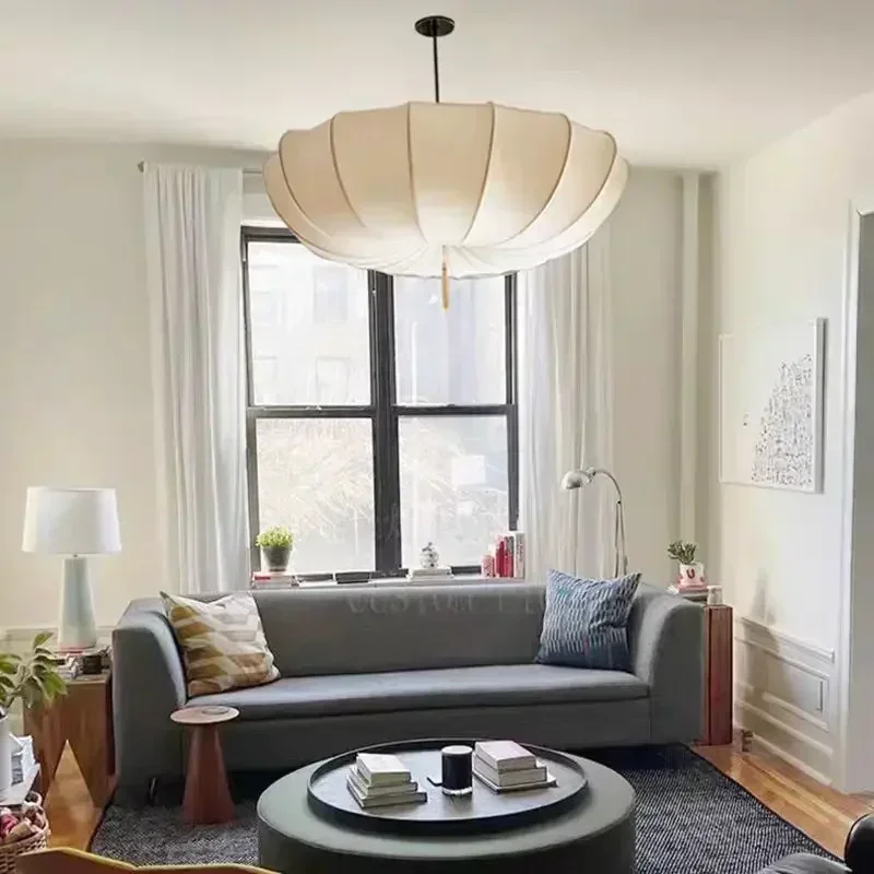 Nordic Salon Hause Dekoration Anhänger Lichter Moderne Design Stoff Led Licht Schlafzimmer Wohnzimmer Esstisch Kronleuchter Glanz