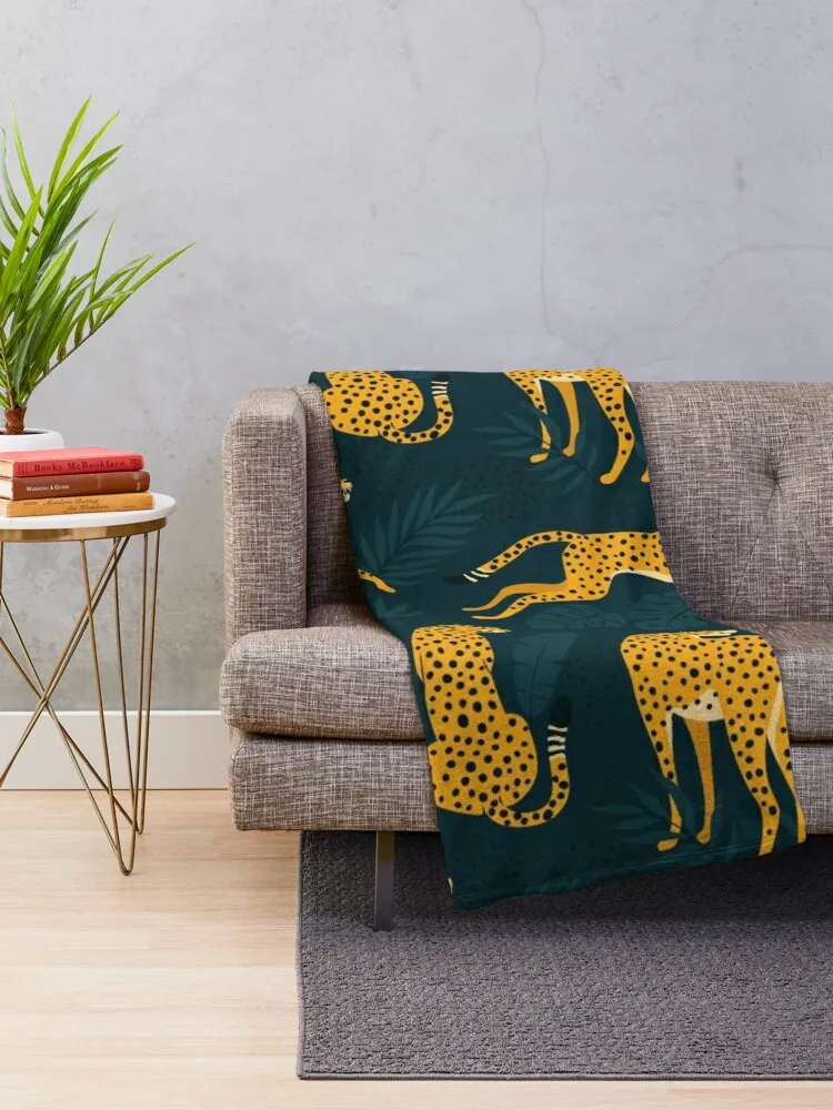 Night Cheetah Pattern Throw Blanket For Sofa Thin Bed linens Sofa Quilt for babies Blankets