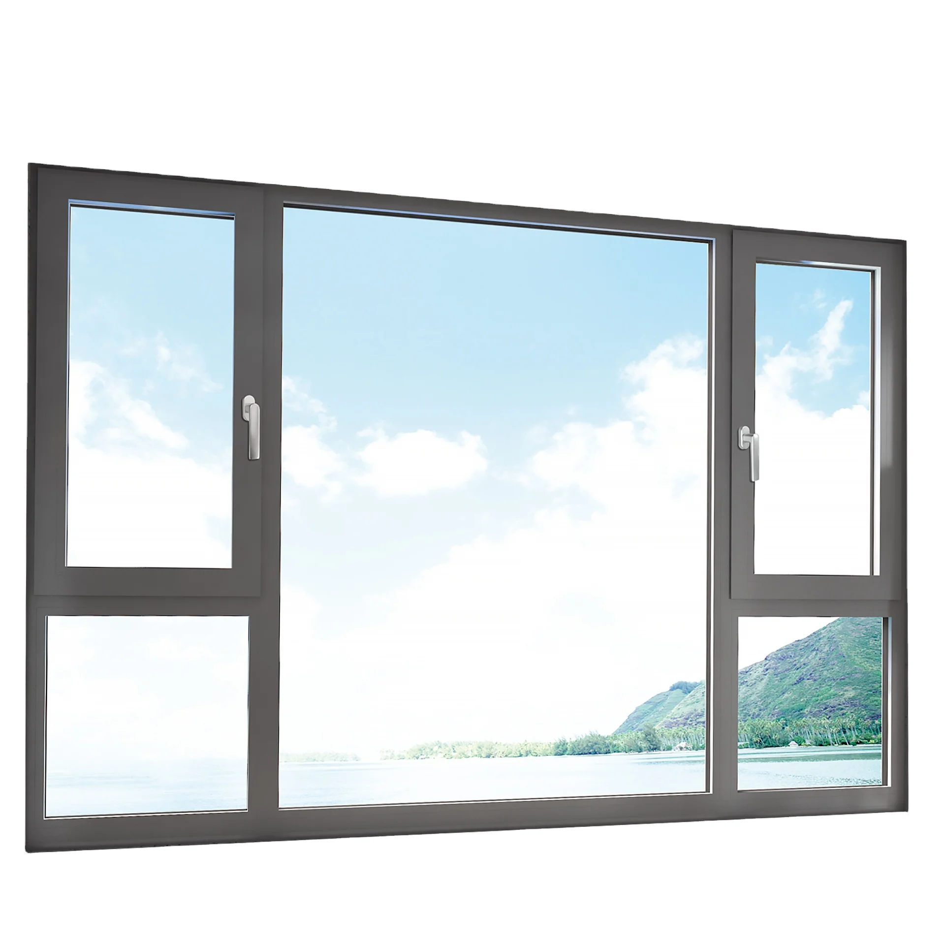 Modern French Aluminium Window and Sliding Door with Screen Thin Frame Swing Open Style Soundproof for Customers