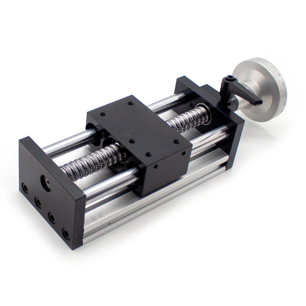 Imagem -03 - Bola Parafuso Linear Guideway Slide Table Módulo de Movimento Deslocamento Manual Slide Stroke 100 mm Precision Laser Scale Volante