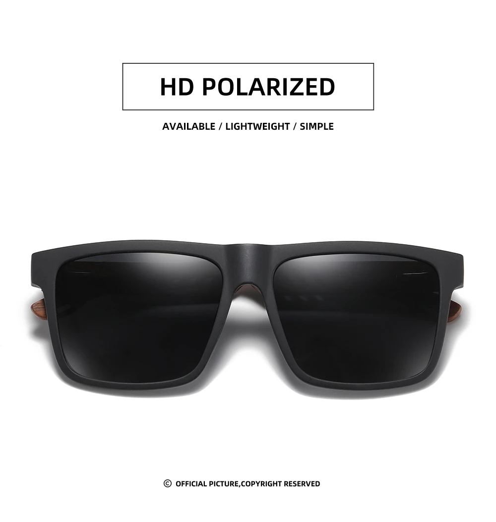 GM Neuheiten Schwarze Holz-Polarisierte Sonnenbrille für Herren Bambus-Sonnenbrille Rote UV400-Gläser Modische Fahrsonnenbrille CartonS5565 – Detail 4