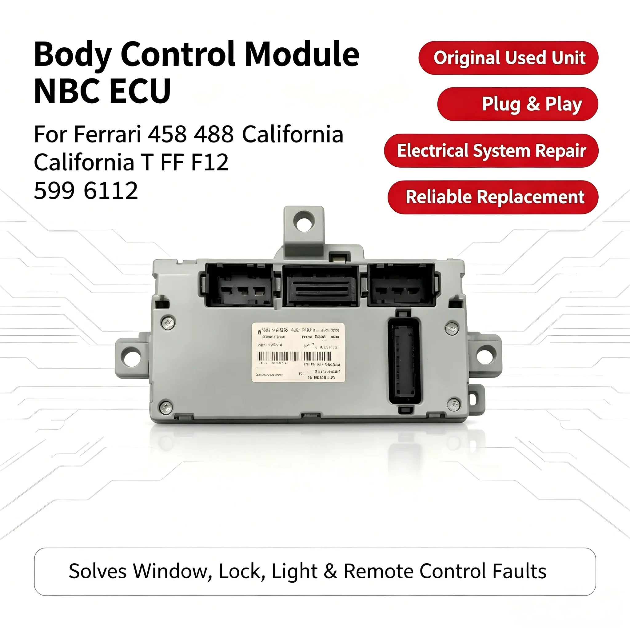 Body Control Module BCM for Ferrari 458 488 California T FF F12 599 612 Car Body Computer Replacement Control Unit