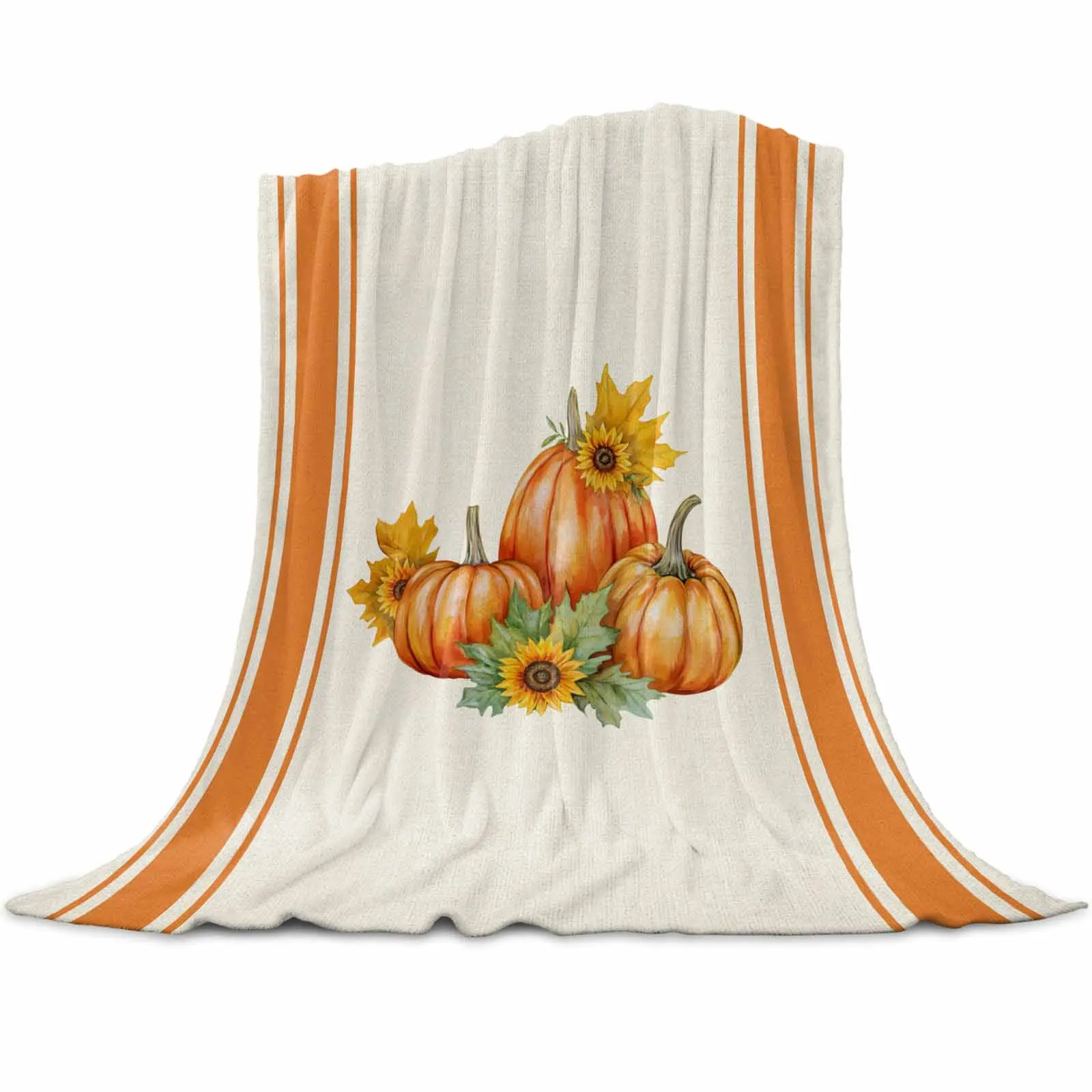 

Vintage Autumn Sunflower Pumpkin Throws Blankets for Sofa Bed Winter Soft Plush Warm Sofa Throw Blanket Holiday Gifts