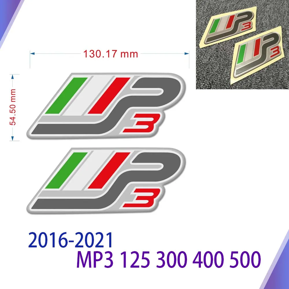 

For PIAGGIO MP3 125 300 400 500 Moto Scooter Emblems 3D Motorcycle Stickers 2016 2017 2018 2019 2020 2021