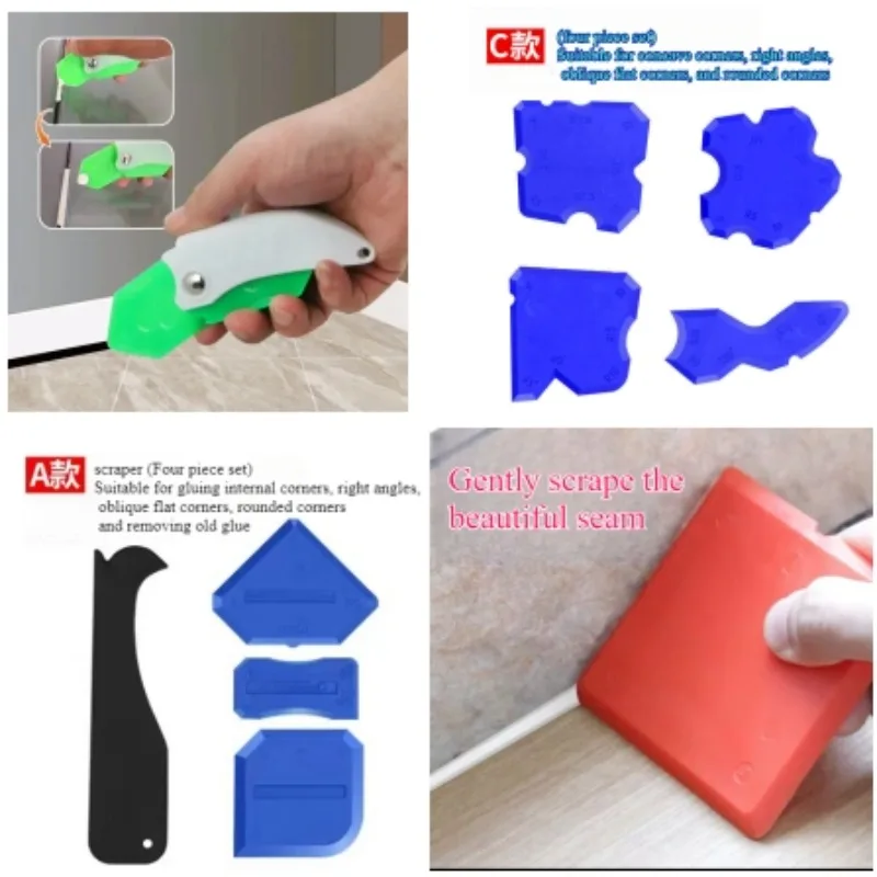 Multipurpose 9-in-1 Spatula Caulking Tool Silicone Caulking Tool Joint Sealant Spreader Spatula Scraper for Tile Window Grout