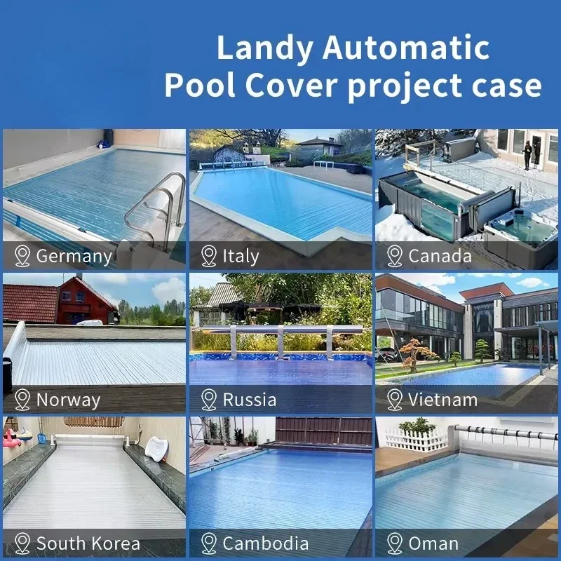 2026for Landy Retractable Inground Pool Automatic Cover Anti-dust Anti-slip Hard Safety Cover for In Ground Swimming Pools