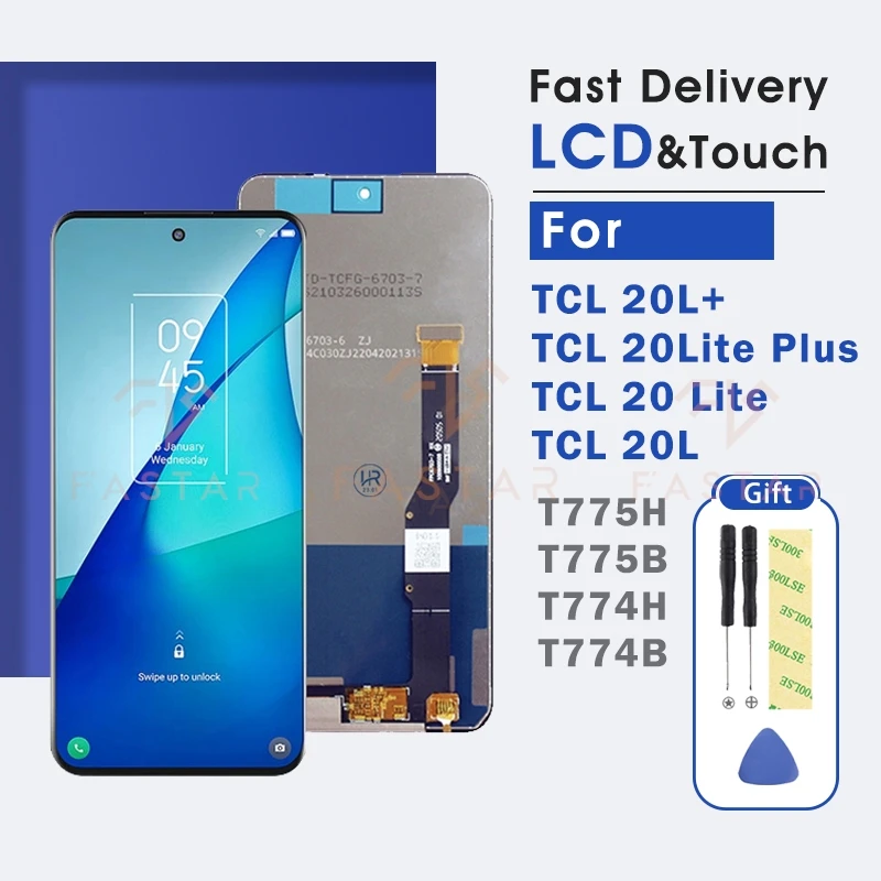 

6.67"Tested For TCL 20L+ Plus T775H T775B T774H T774B LCD 20L 20 Lite Display Digitizer Assembly Replacement Sensor Screen