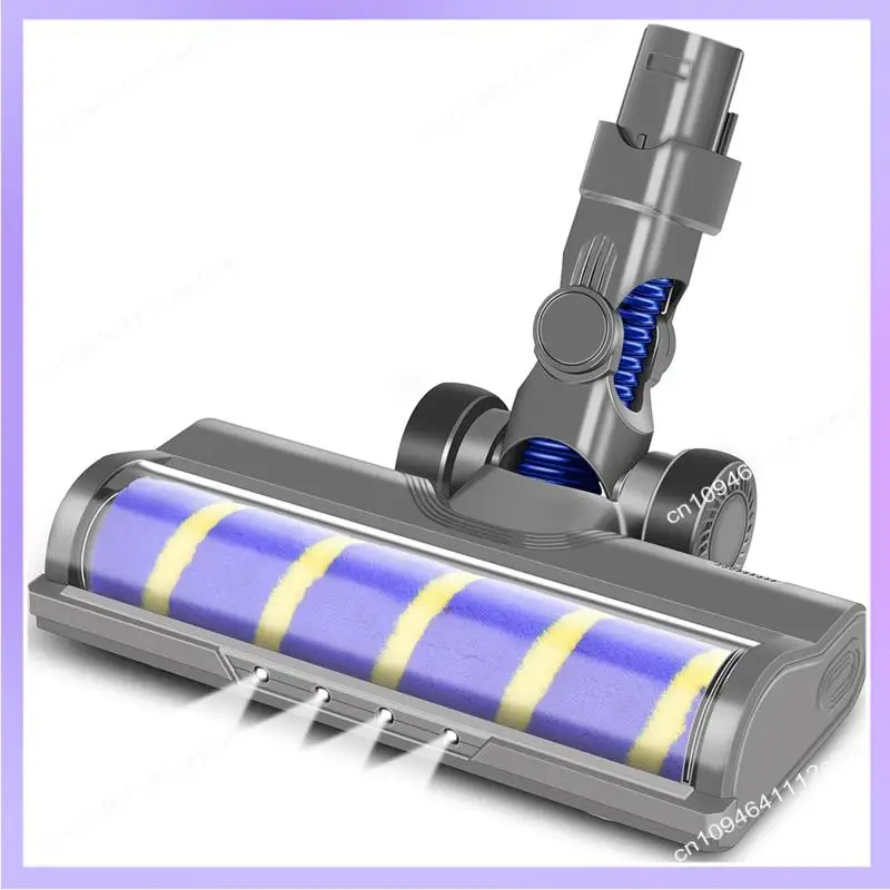 N83R فرشاة المحرك الكهربائي توربو لدايسون V6 DC62 DC58 فرشاة لفة مع شعيرات ناعمة لبلاط الباركيه مع ضوء LED سهلة الاستخدام