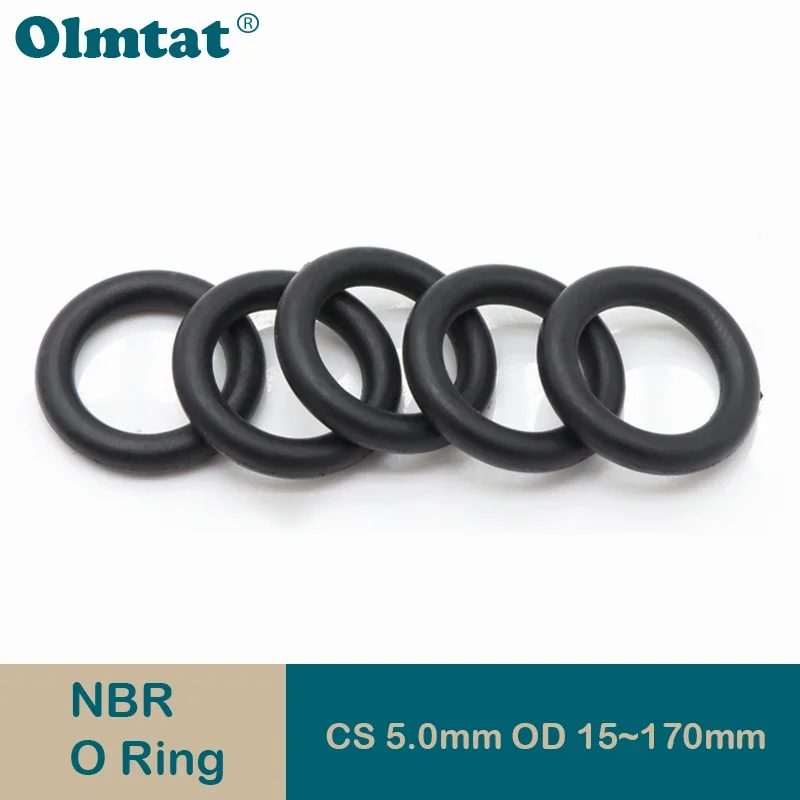 

10/50Pcs NBR O Ring Gasket Thickness CS 2mm OD 5~170mm Nitrile Rubber Round O Type Corrosion Oil Resist Sealing Washer Black